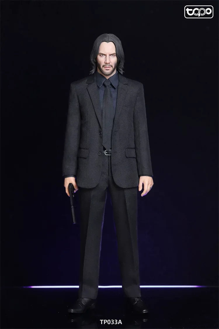 Genuine Topo Studio 1/6 Tp033 John Wick Black Basic Suit Set Action Figure Clothing Accessory For 12 Inch Male Soldier In Stock