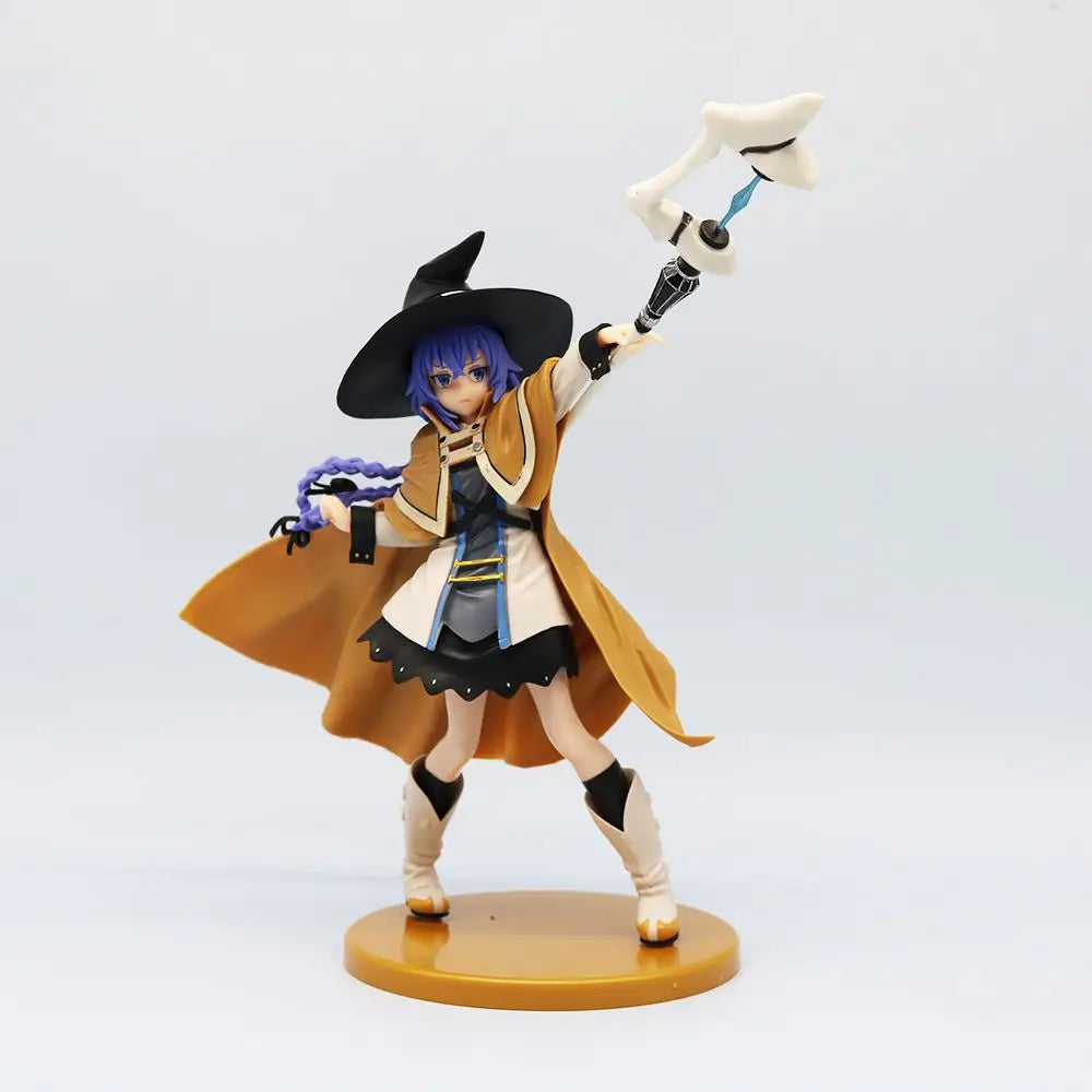 Mushoku Tensei Roxy Migurdia Figure – Blue Hair Witch Costume Casting Pose, Detachable Hat Staff, 1/8 PVC Anime Statue