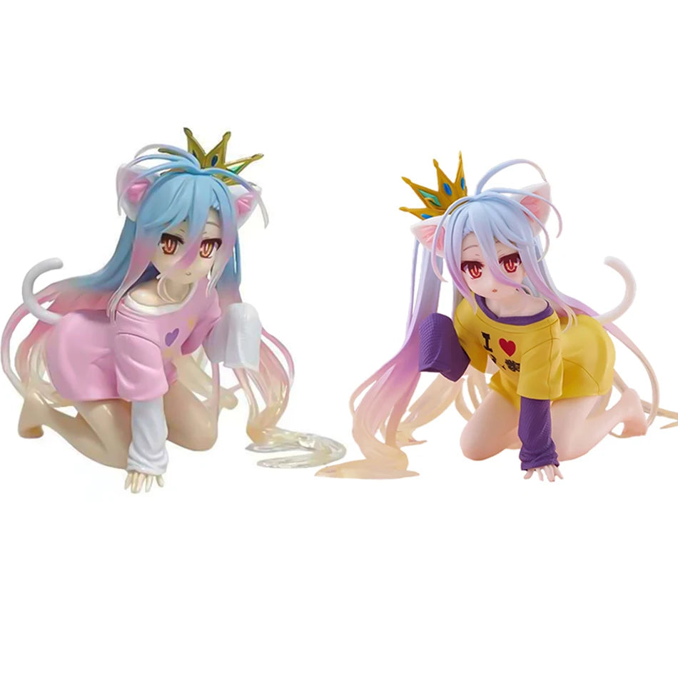 Anime-Figuren TAiTO NO GAME NO LIFE Shiro PVC Desktop Niedliche Ornamente Sammlung Modelle Spielzeug Desktop Niedliche Weihnachtsgeschenke Auf Lager