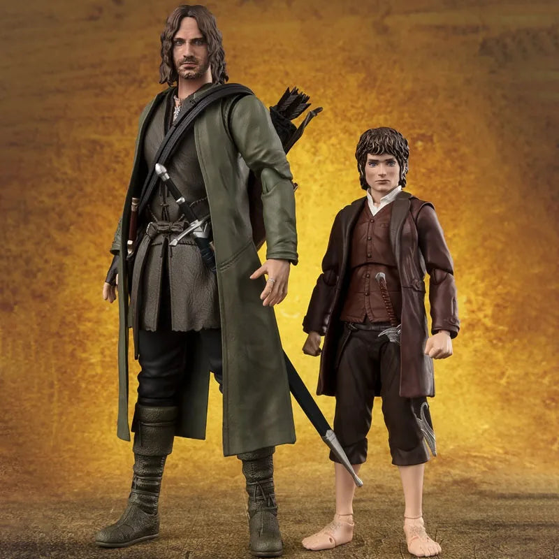 In Stock BANDAI Original S.H.Figuarts THE LORD DF THE RINGS ARAGORN FRODO BAGGINS GOLLUM SHF Action Figure Model Toy Gift forKid