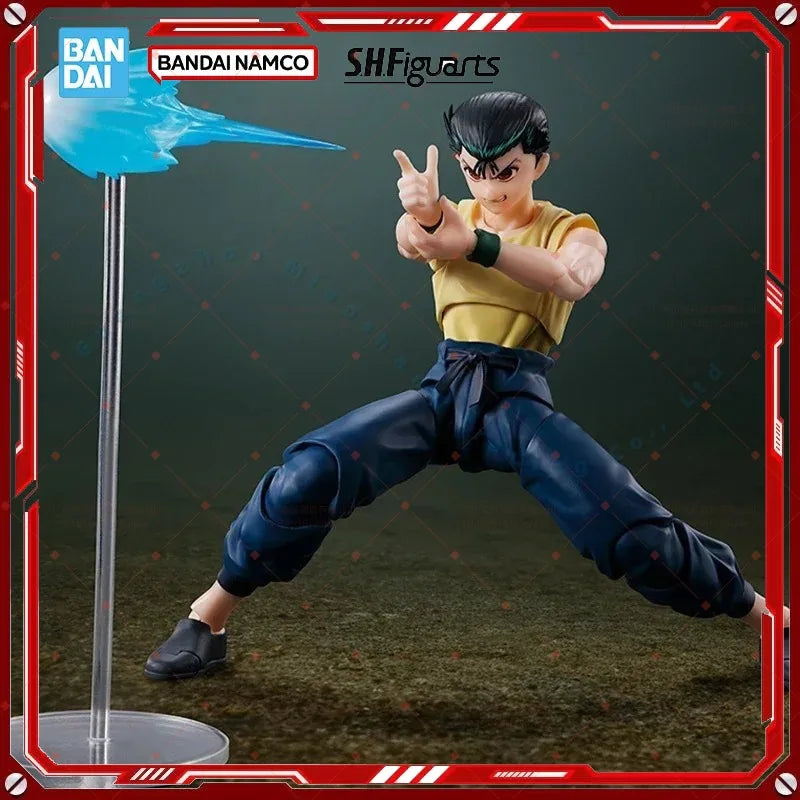Original Bandai S.H.Figuarts SHF Yu Yu Hakusho YUSUKE URAMESHI Figure Finished Model kit  Anime full Action Toy Gift for kid set