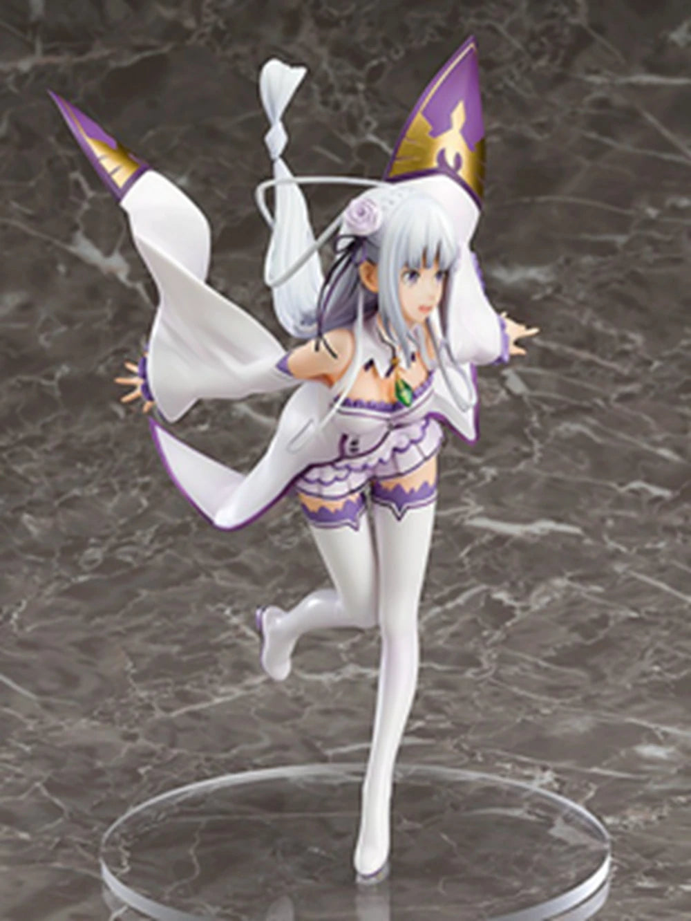 25CM Anime Re:Zero kara Hajimeru Isekai Seikatsu Emilia Figure 1/7 Standing Model Toy Gift Collection Action Figure PVC