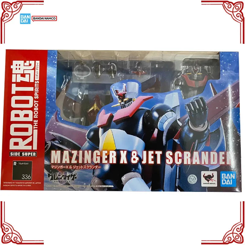 In Stock Genuine Bandai Robot Spirits Model Kit Mazinger X Jet Scrander Anime Action Figure Collection Finished Model Toys Gifts