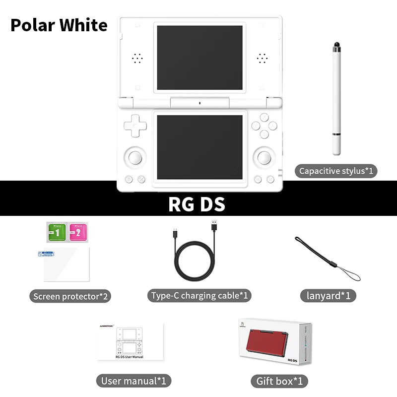 New Anbernic RG DS Handheld Game Console RGDS 4" IPS Dual Screen Android 4000mAh Flip Video Games Player