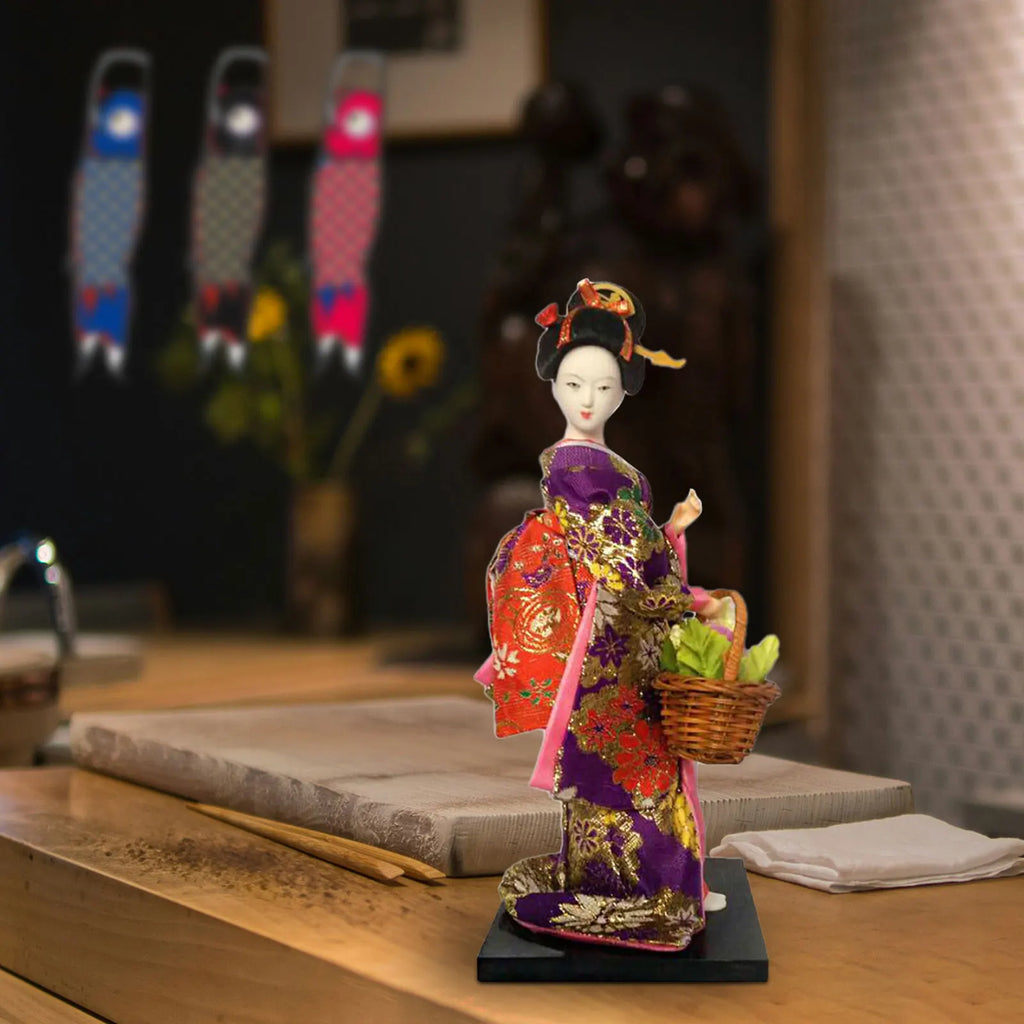 Japanese Geisha Kimono Doll Geisha Figurine Store Cabinet Living Room Decoration Desktop Figurine Ornament
