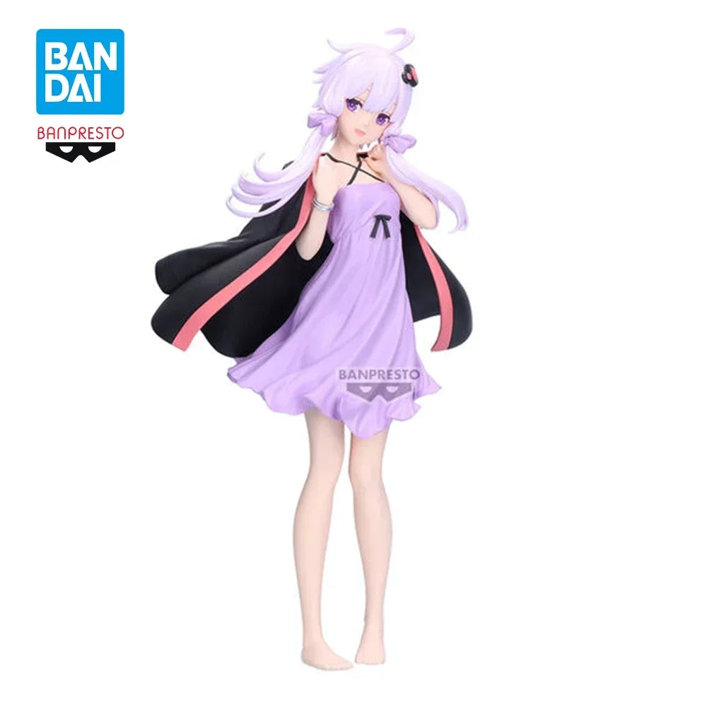 Original BANDAI Banpresto VOCALOID Yuzuki Yukari Purple Dress PVC Anime Figures Action Figure Model Toys Christmas Gifts