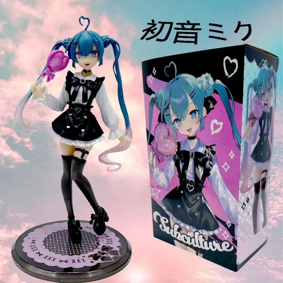 20CM Anime Hatsune Miku X Cinnamoroll Figure Anime Peripheral Collectible Models Decorative Decorations Children Kawaii Gift