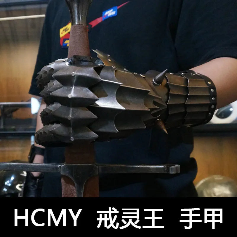 HCMY LOTR Nazgul Gauntlet 1:1 Metal Steel Wearable Sauron Witch King Ringwraith Middle Earth Medieval Knight Cosplay Armor LARP
