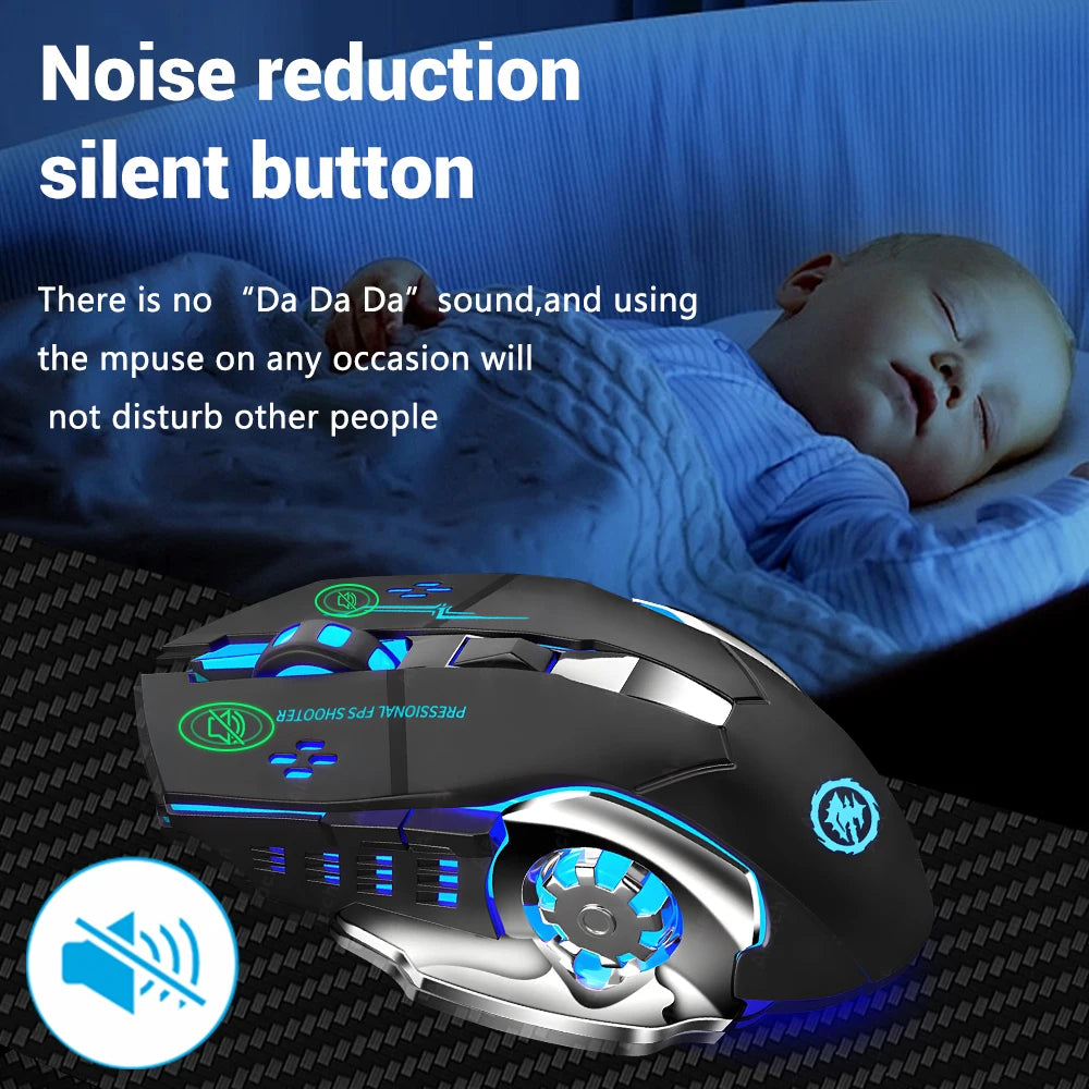Rechargeable Wireless Mouse 2.4Ghz Bluetooth Gaming RGB Mouse USB Silent Mechanical Backlight E-Sports Gamer Mice For Computer
