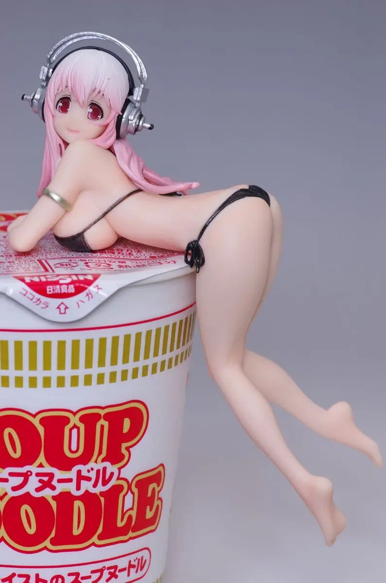 10CM Anime Figur Super Sonico PVC Action Figur Modell Spielzeug Kuchen Dekor Badeanzug Dress Up SoniComi Nudel Stopper Figur Geschenk