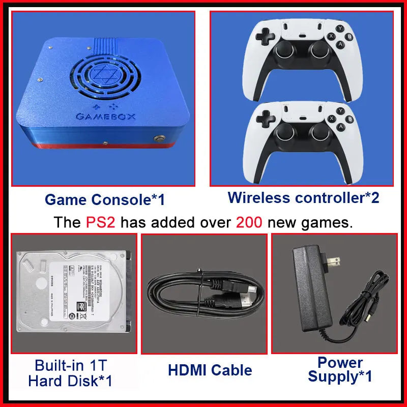 Retro I3-3110M Game Console GD10 Plug and Play Win11 1T HDD 70000+Games For Wii PS2 N64 PSP GameCube N64 Wireless handle