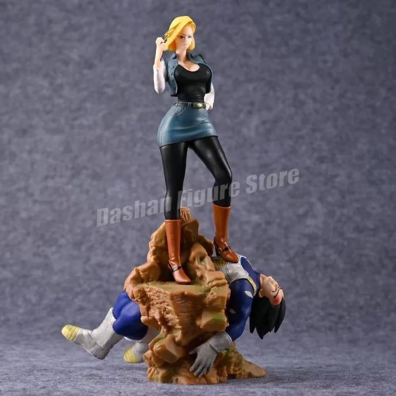 Gk Dragon Ball Android 18 Vs Vegeta Action Figure PVC Collection Anime BRZ 25cm Lazuli Defeated Bejita Figurine Model Toys Gifts