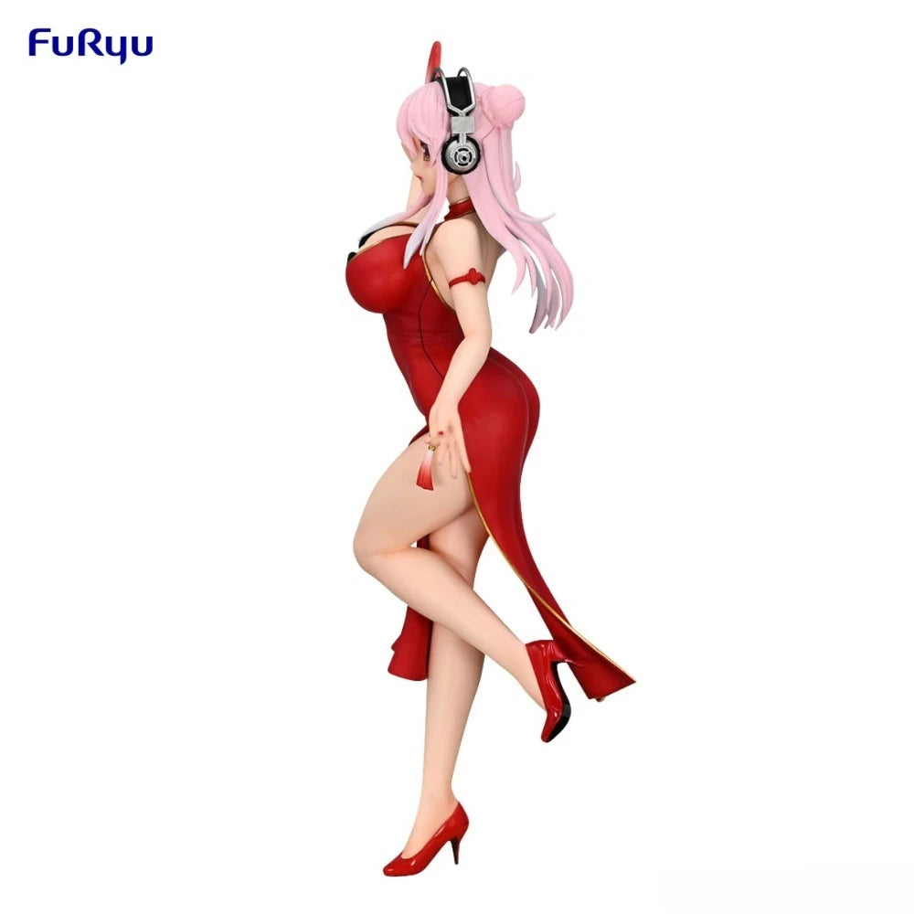 In Stock FuRyu Original Genuine Super Sonico Trio-Try-iT Figure Chinese Dress Ver. Cheongsam 21cm Collections Model Toy Figures