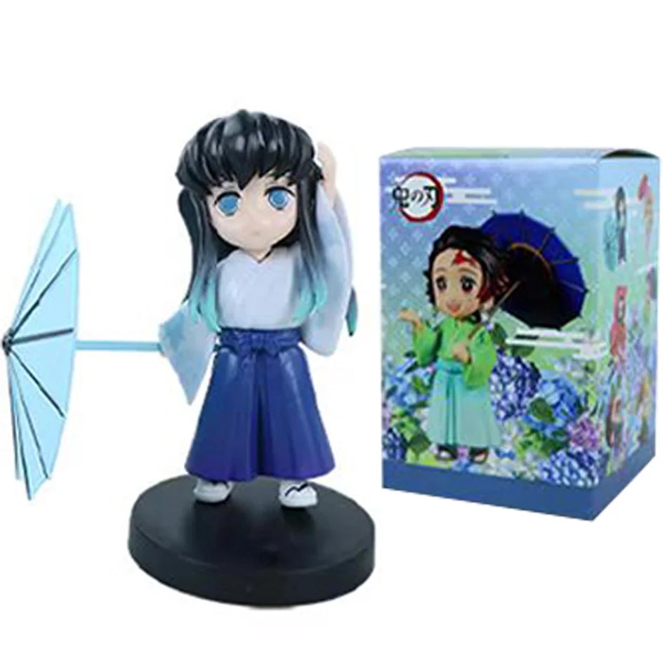 Demon Slayer Plum Rain Series Blind Box Nezuko Tanjiro Q Version PVC Figures Mystery Pack Birthday Christmas Gift