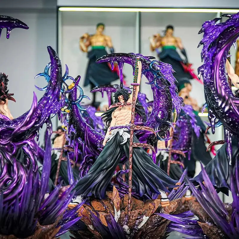 In Stock 45cm Demon Slayer Anime Figure Kokushibo Figures Pvc Statue Room Decoration Collection Model Gifts Toys