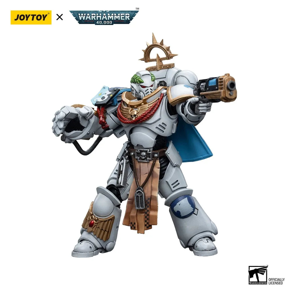 [НАЛИЧНОСТ] JOYTOY Warhammer 40K Екшън фигурки 1/18 Мащаб Dark Source Space Marines Бели консули Капитан Месиний Модел играчки