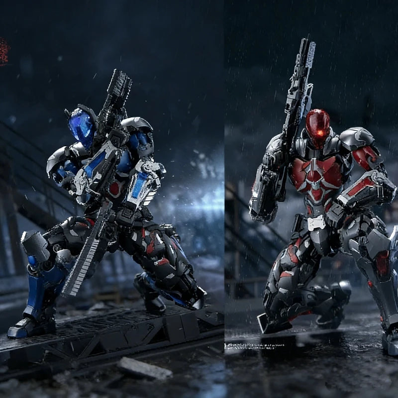 Hemoxian 1/10 Batman Arkham Knight Two Forms Switchable Assembly Model Kit Light Up Action Figure Superhero Model Toy Boys Gift