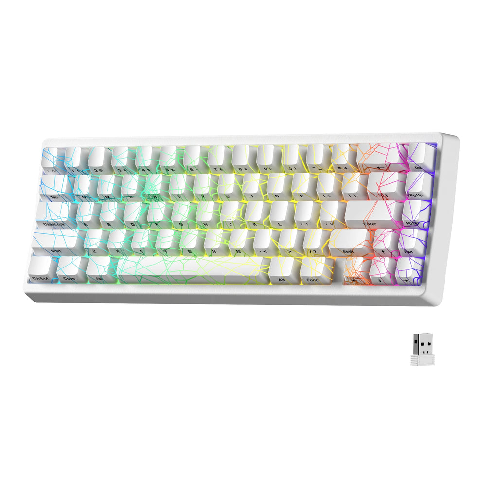 XVX M67 JadeStone Mechanical Keyboard With IMD-Tech Keycaps Hot Swappable Gasket Design Tri-Mode Custom RGB Backlight Keyboard
