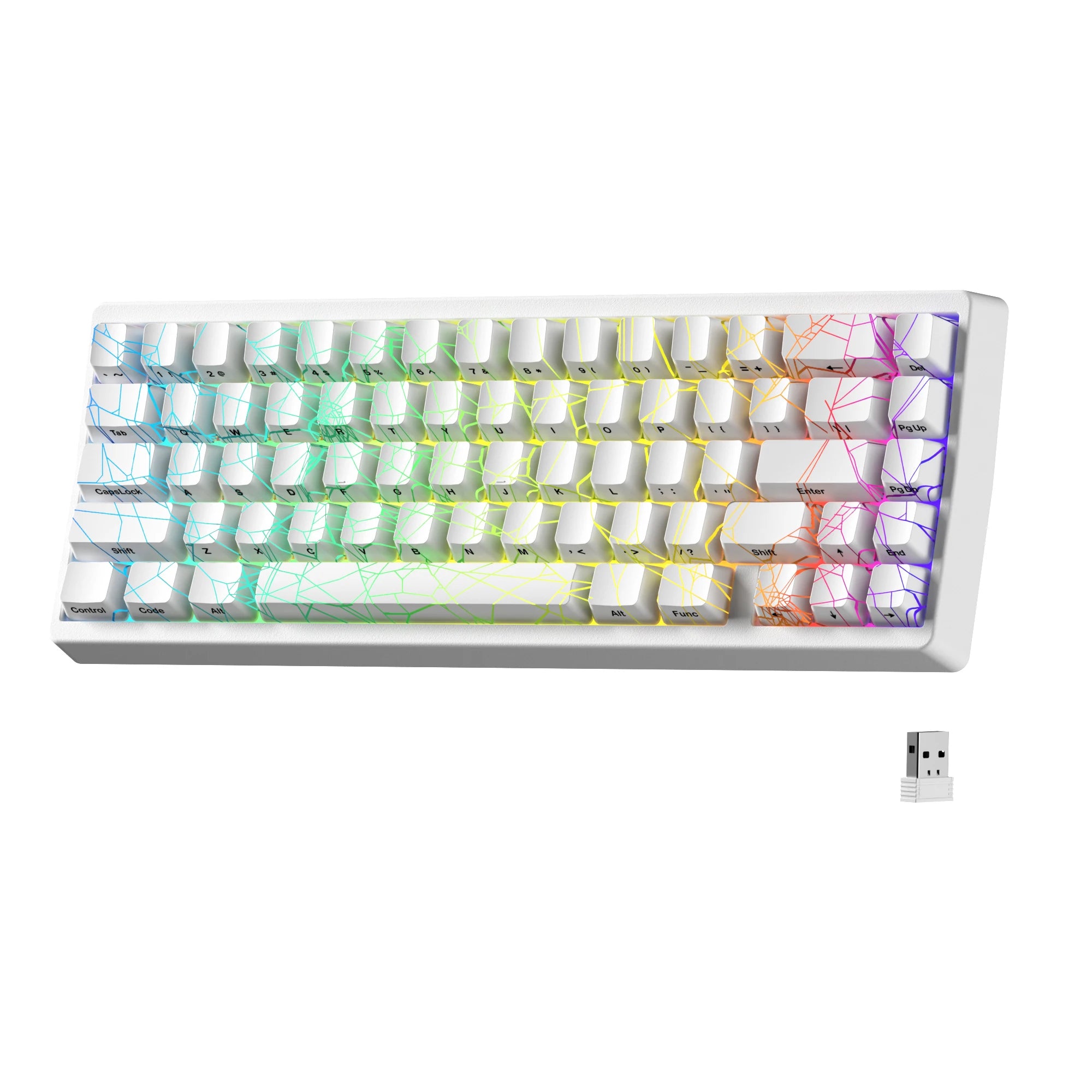 XVX M67 JadeStone Mechanical Keyboard With IMD-Tech Keycaps Hot Swappable Gasket Design Tri-Mode Custom RGB Backlight Keyboard