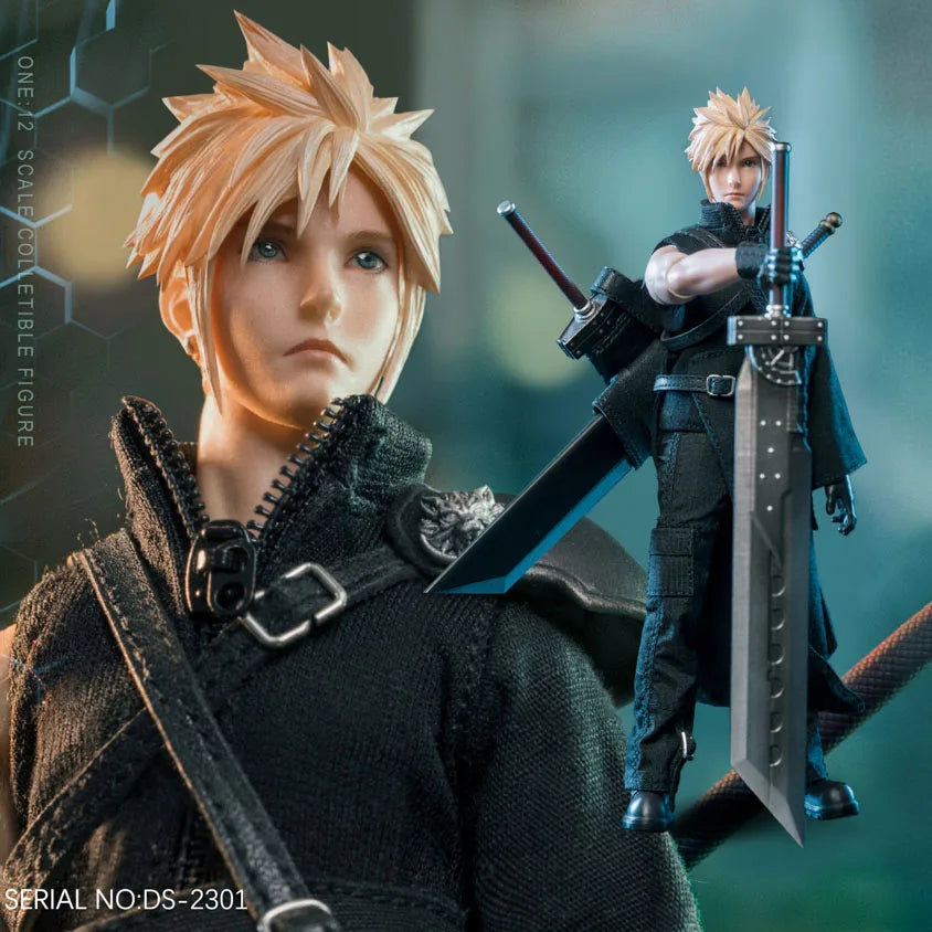 in Stock 1/12 Fantasy Warrior Cloud Action Figure 6-inch Male Soldier Action Figurine Toy Full Set Collectible Model