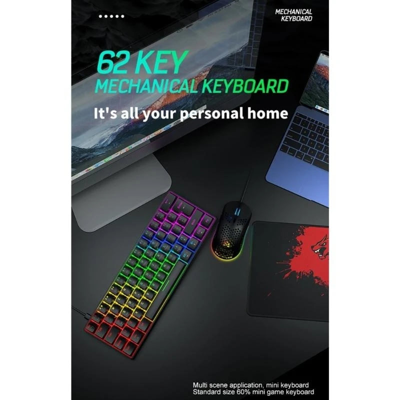 Gaming Keyboard Mouse Wired LED Backlit Multimedia USB Ergonomic Gamer Keyboard Waterproof Optical Gamer Mouse Sets best sale