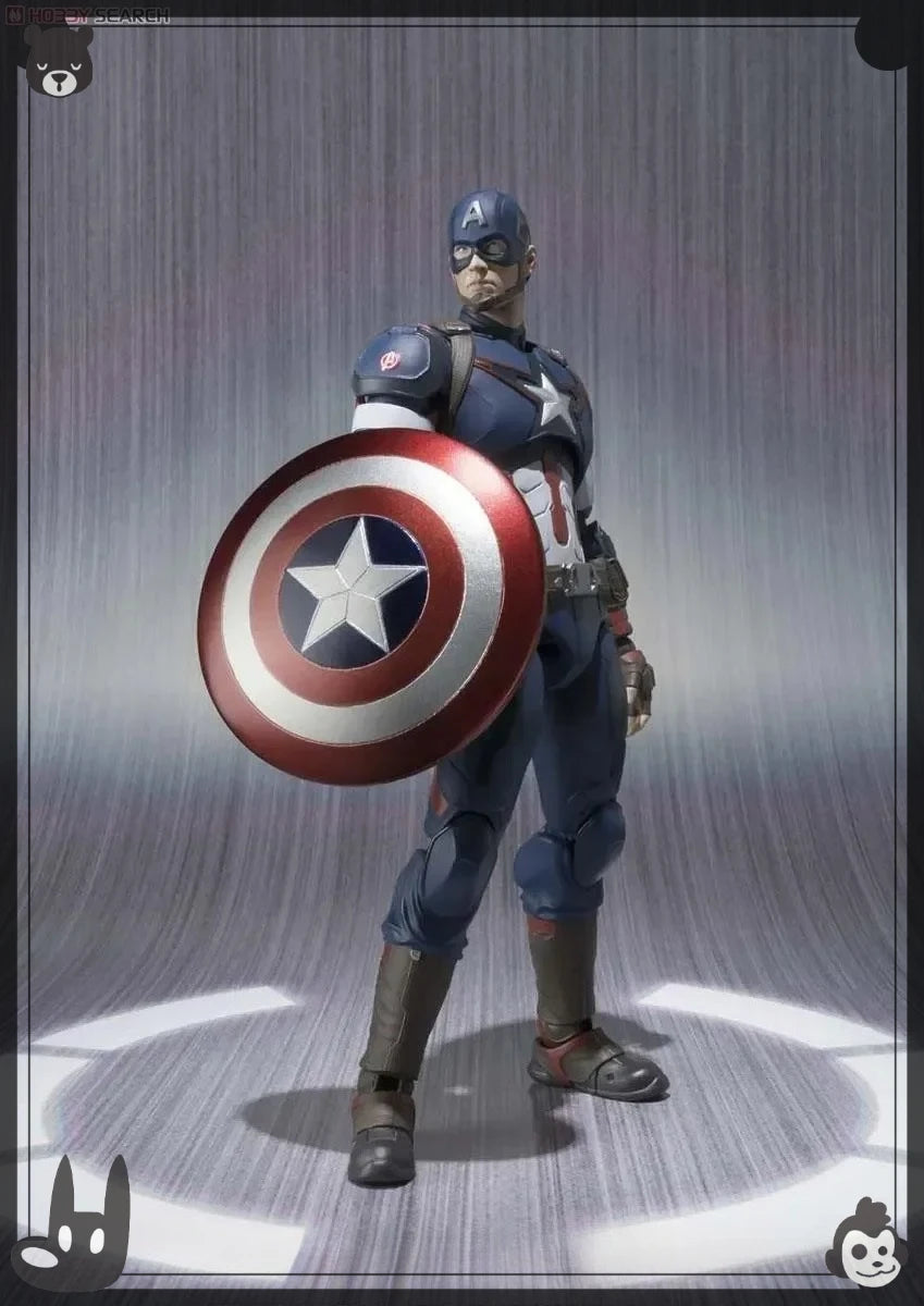 In Stock Bandai Original MARVEL S.H.Figuarts SHF Avengers：Age of Ultron Captain America Figure Model Collection Toy Gift