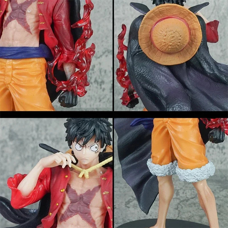17cm One Piece Luffy New and Old Four Emperors Series Action Figure - Car & Desktop Decorative Ornament, Collectible Model Doll
