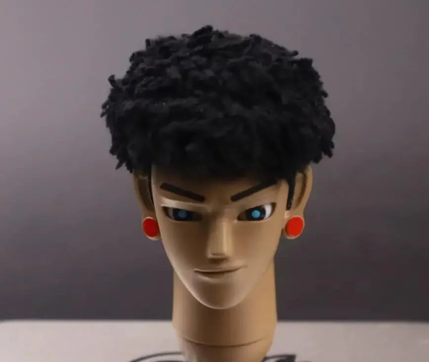 Customized 1/6 Scale Trendy Anime Male Solider Head Sculpt Boy Transplanted Hair Head Played Model for 12in Action Figure Toy