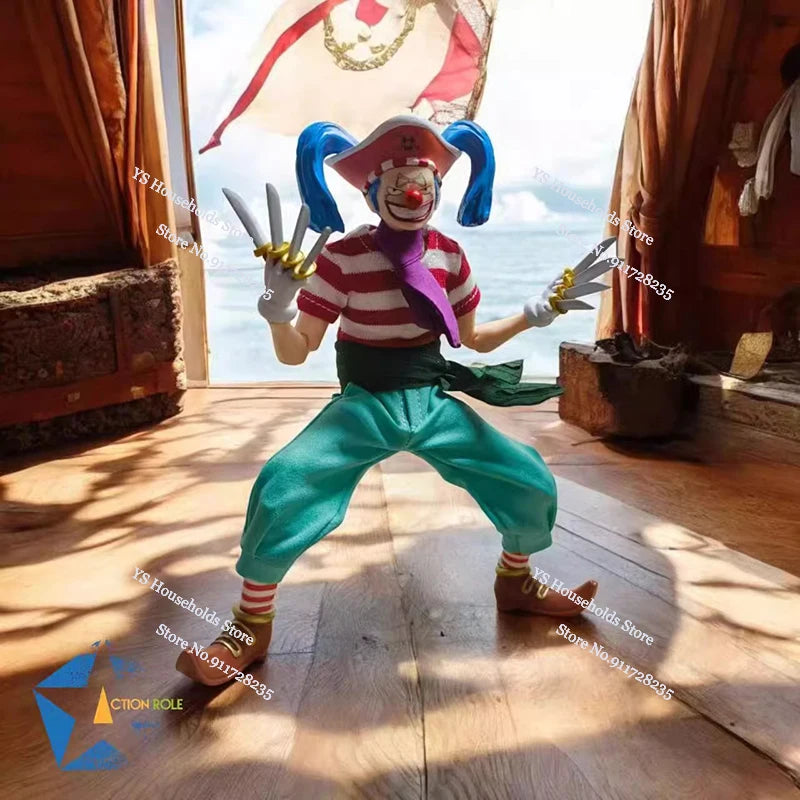 Action Role 1/12 Anime One Piece Cunning Clown Action Figure Collection Movable Body Design 6inch Male Soldier Model Toys Gift