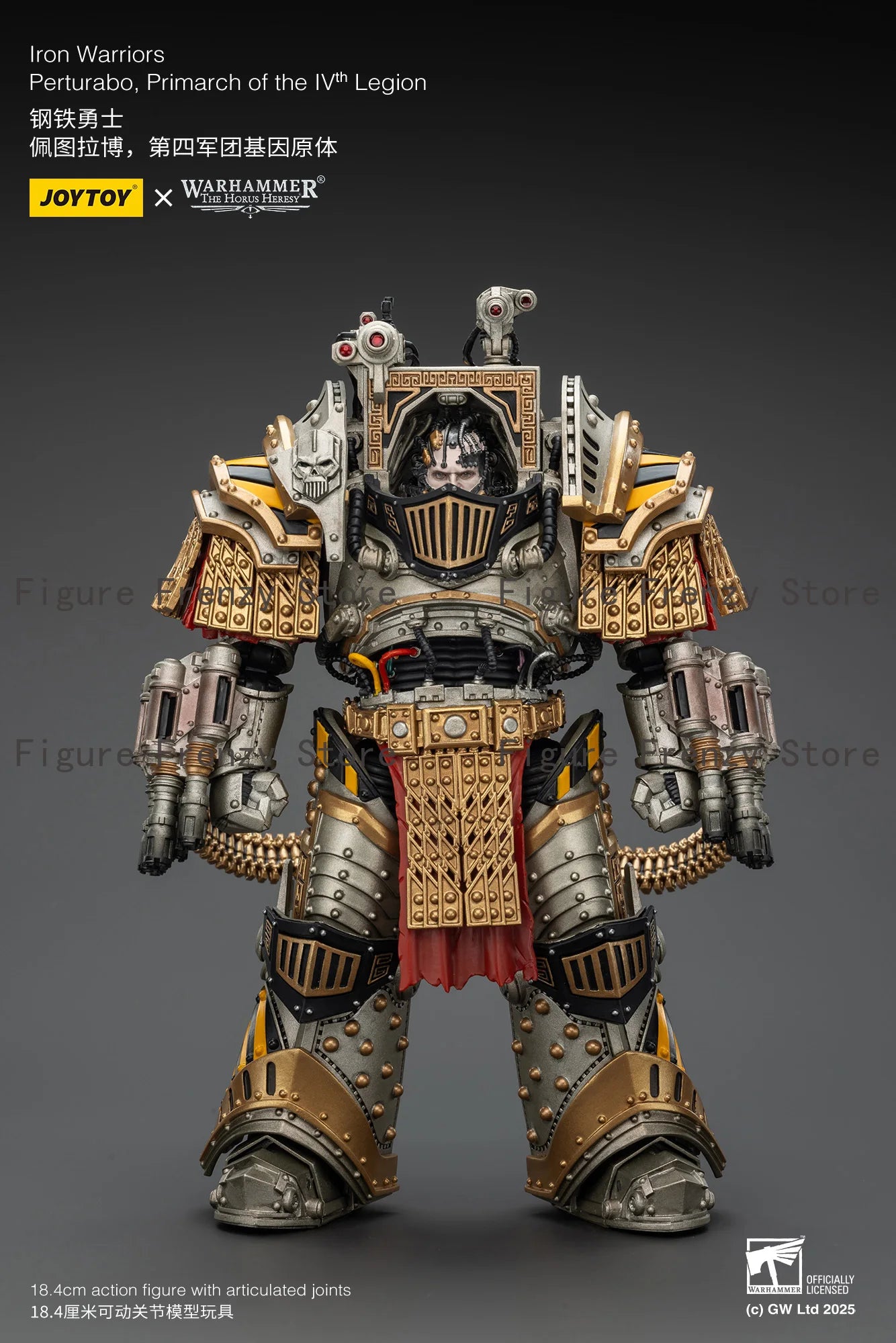 In Stock Joytoy 1/18 Articulated Figure -  Iron Warriors Legion Perturabo (Primarch of The Fourth Legion)
