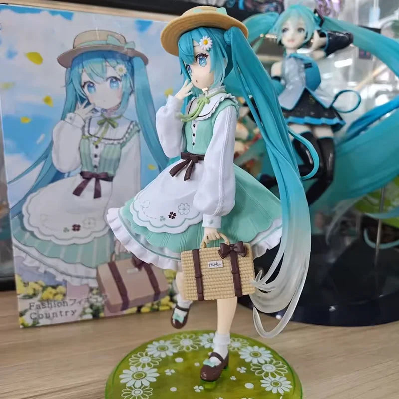 20cm Desktop Cute Hatsune Miku Kwaii Style Anime Figure Toys PVC Model Collector Doll Birthday Gifts