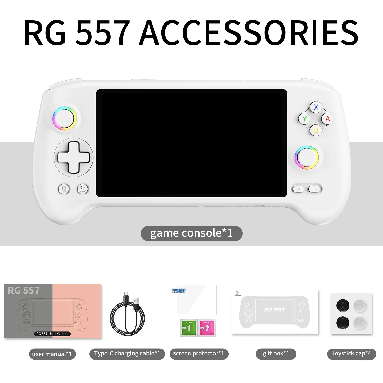 ANBERNIC RG557 Retro Handheld Game Console 5.48" AMOLED Screen Dimensity 8300 Android WIFI Video Gaming Player Streaming RG 557