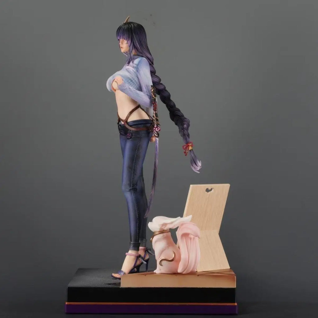 51cm New Genshin Impact Anime Figure Raiden Shogun Peripherals Model Beautiful Girl Statue Desktop Ornaments Birthday Gifts Toys