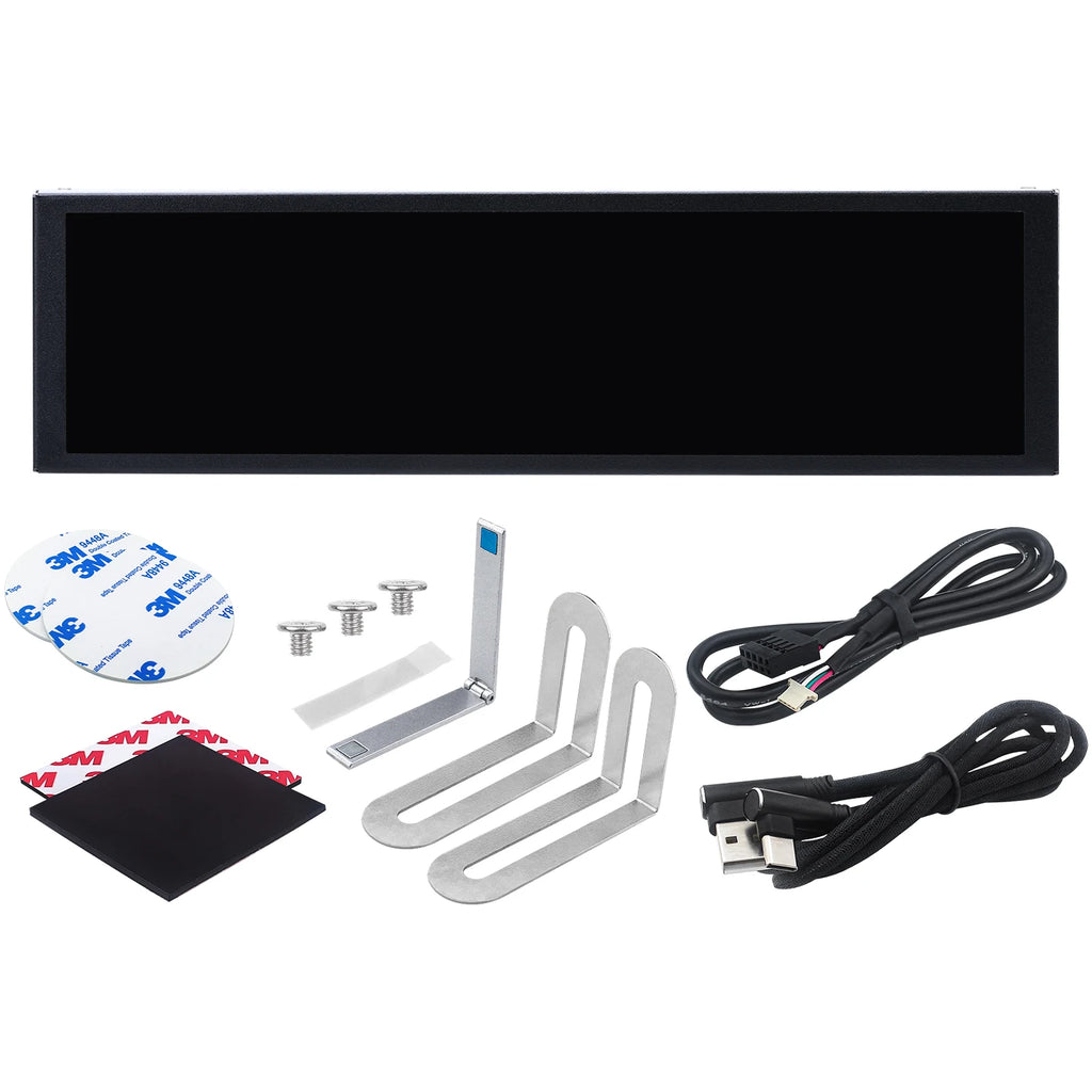 TURZX 9.2 Inch USB Secondary Screen for Computer Chassis 1920*462 IPS LCD Type-C Display CPU RAM GPU HDD FPS Weather Monitor