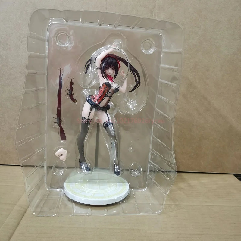 2025 New Date A Live Ii Kurumi Tokisaki Black Lingerie Ver H24cm 1/7 Figure Anime Model Toys Collection Gifts