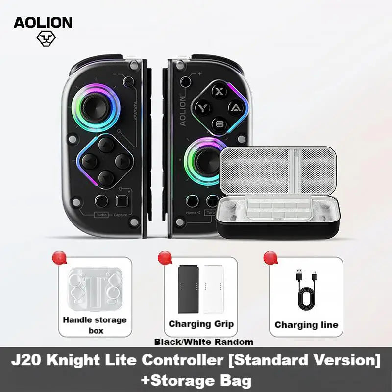 AOLION J20 Hall Joy-Con Gamepad für Nintendo Switch 2/Switch OLED/Switch NFC HD Shake Lite Controller mit Split-Funktion für links und rechts