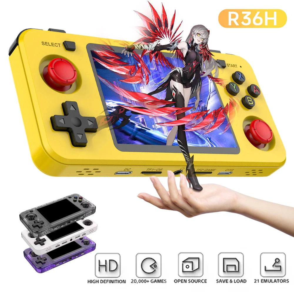 R36H Retro-Handheld-Konsole Arkos System Open-Source 20000+ klassisches Spiel 3,5 Zoll IPS-Bildschirm