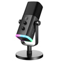 FIFINE USB/XLR динамичен микрофон с бутон за заглушаване на звука, жак за слушалки, I/O контроли, за PC PS5/4 миксер, геймърски микрофон Ampligame AM8