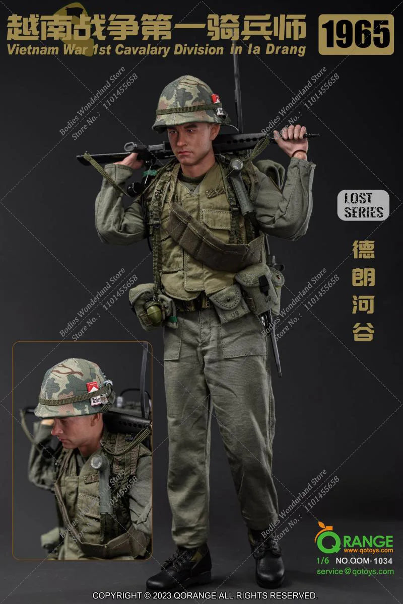 QORANGE QOTOYS QOM-1034 1/6 Scale Collectible US 1st Cavalry Division 1965 Vietnam 12" Male Soldier Full Set Action Figure Model