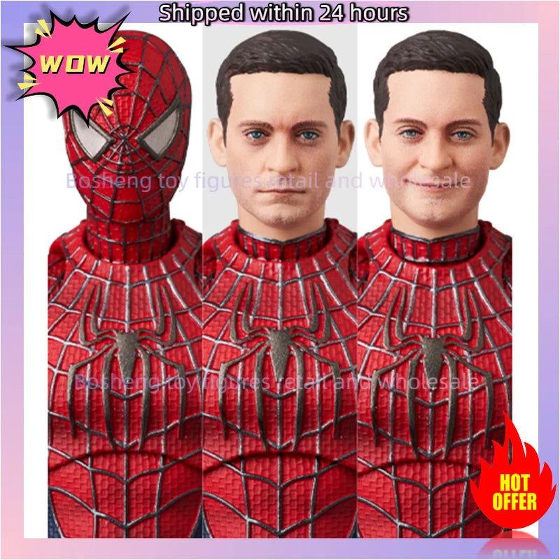 In Stock Original Medicom Toy Mafex 241 Spider Man No Way Home  Friendly Neighborhood Spider Man Tobey Maguire Anime Toys