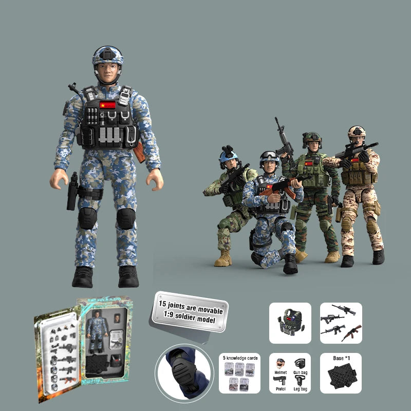1:9 Soldier Model Toy 15 Joints Movable Free Action Figure Blind Box Decoration Boy Military War PVC Doll Children's Gift Xmas