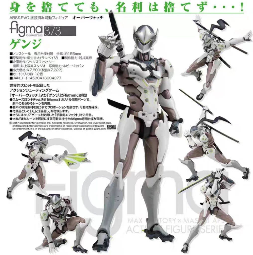 Original Brand New Max Factory Figma 373 Genji Overwatch Articulated Action Figure Model Collectible Gift