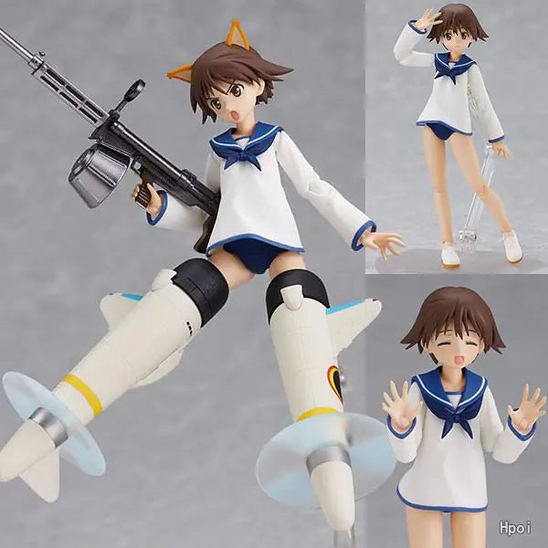 Original Max Factory Figma #074 Strike Witches Miyafuji Yoshika Anime Figures Model Toys Gift Collection