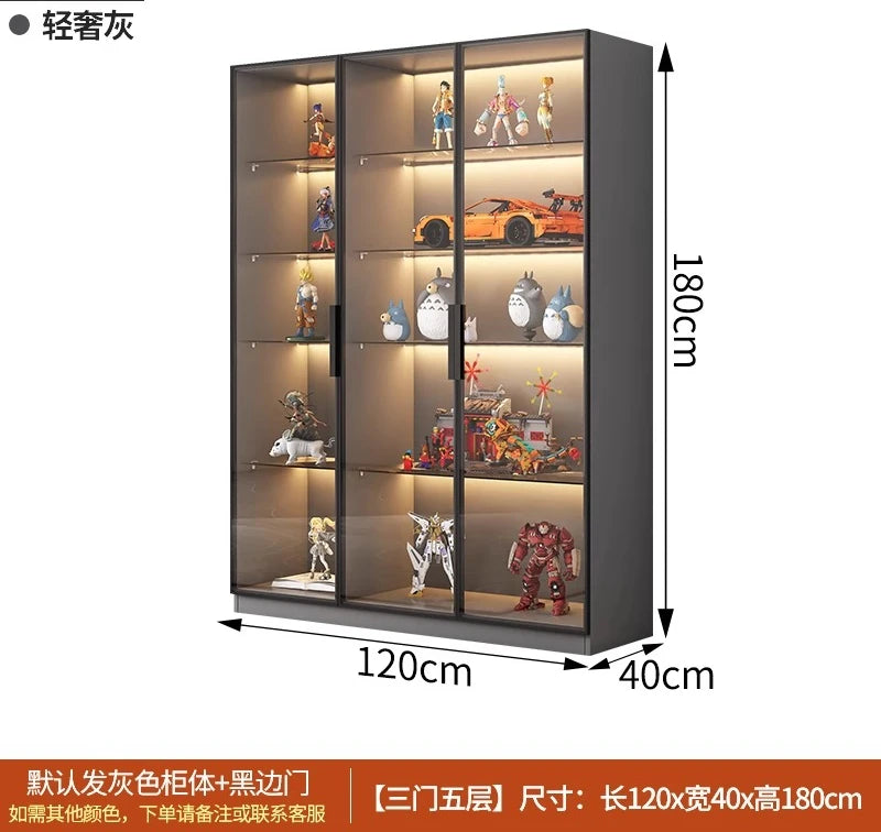 Custom Glass Door Figure Display Cabinet Display Home Living Room Blind Box Toy Lego Model Ornament