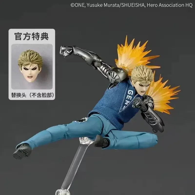 New Ko Genos Anime Action Figures Kaiyodo Revoltech Yamaguchi One Punch Man Figurine Joint Movable Model Statue Toys Gifts