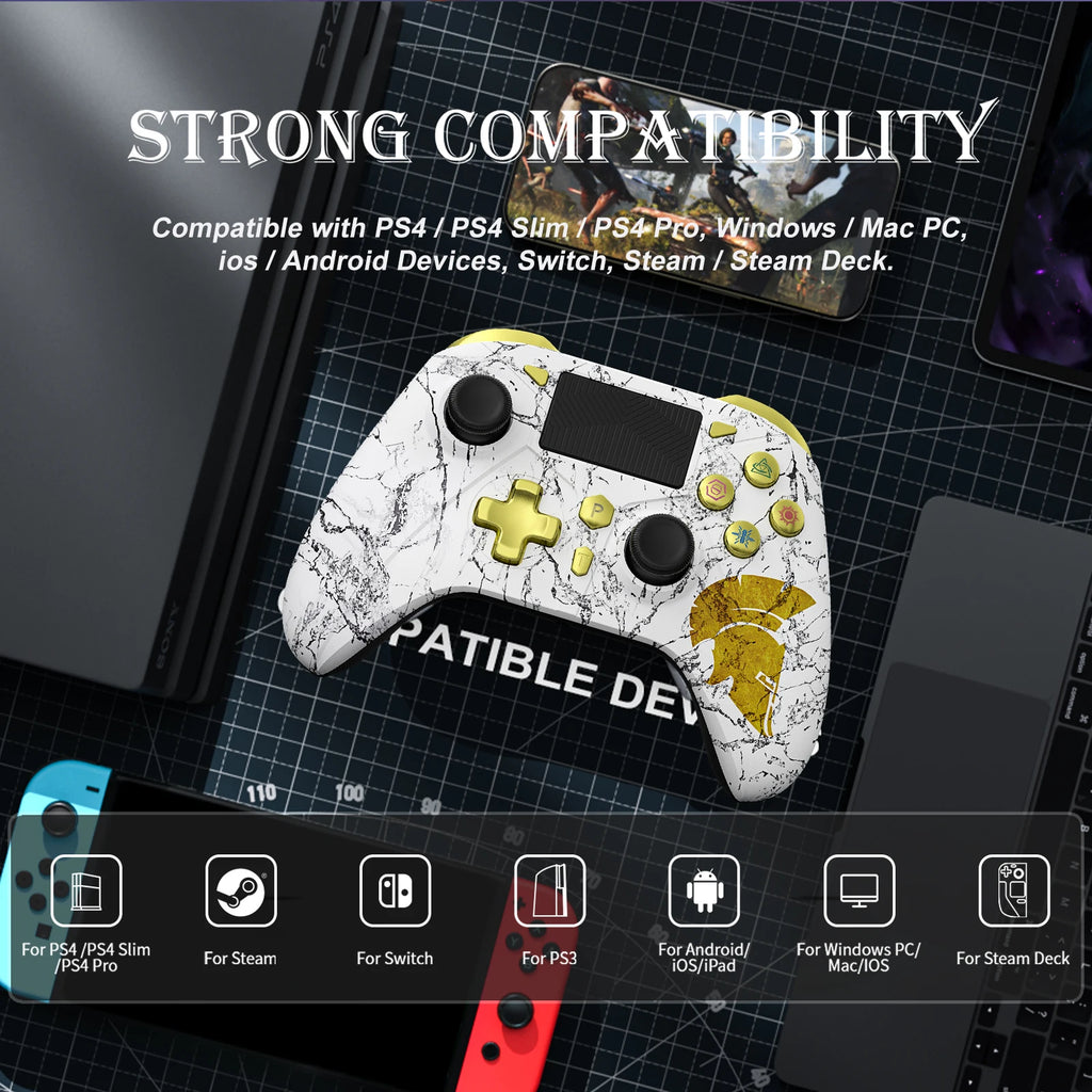 Controller for PS3/4/Switch/PC Bluetooth Wireless Gamepad,W/ Vibration Hall Effect Trubo FUNC,Video Game Control Handle Joystick