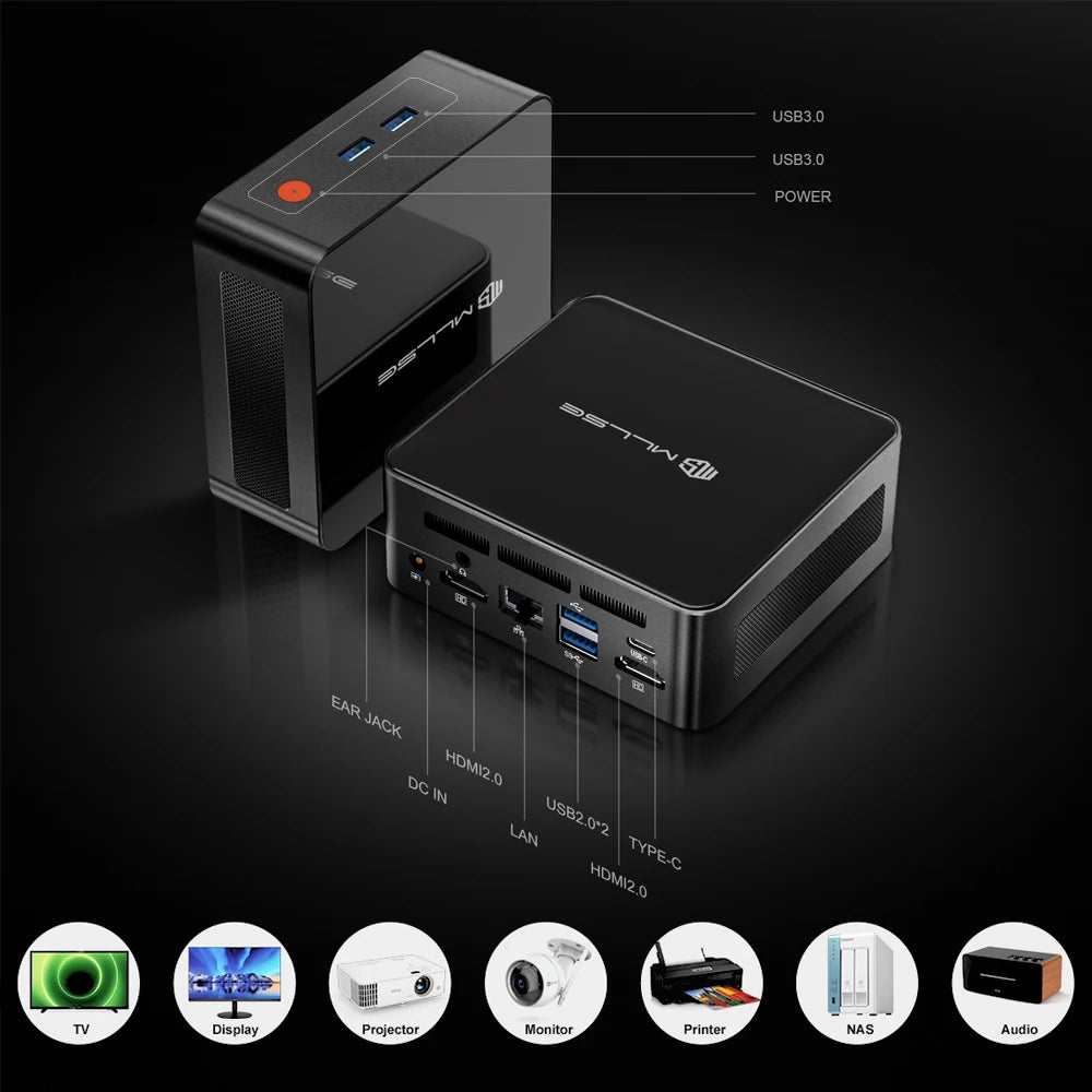 MLLSE G1 Mini PC Windows 11 Pro AMD R5 5500U DDR4 16GB RAM 512 8GB ROM WiFi 5 BT5.2 Desktop Computer Mini Pc Work