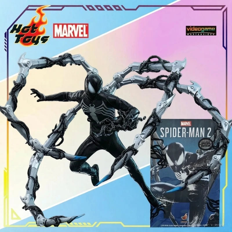HOT TOYS Original HT 1/6 Scale VGM056 Marvel's Spider-Man 2 Peter Parker (Black Suit) Action Figure Collectible Model Toys