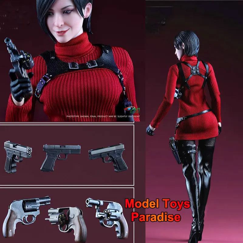 BY-ART BY-021  1/6 Scale Woman Soldier Ada Wong Clothes Set With Mobile Eye Head Carving Fit 12'' Action Figure Body