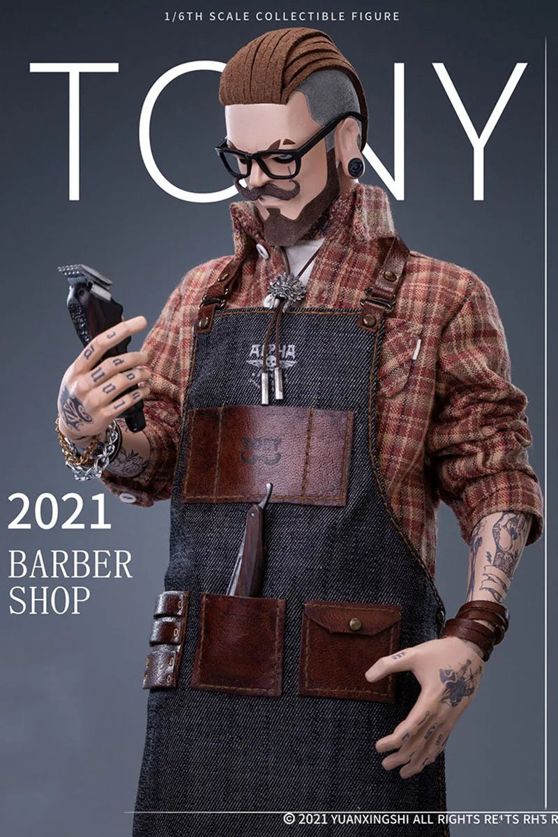 Original  Jc-001 1/6 Men Soldier Tony Vintage Oil Head Barber Tattoo Body Full Set 12" Action Figure Model Best Collection Gift